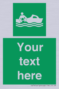 Custom sign safe condition Rescue boat